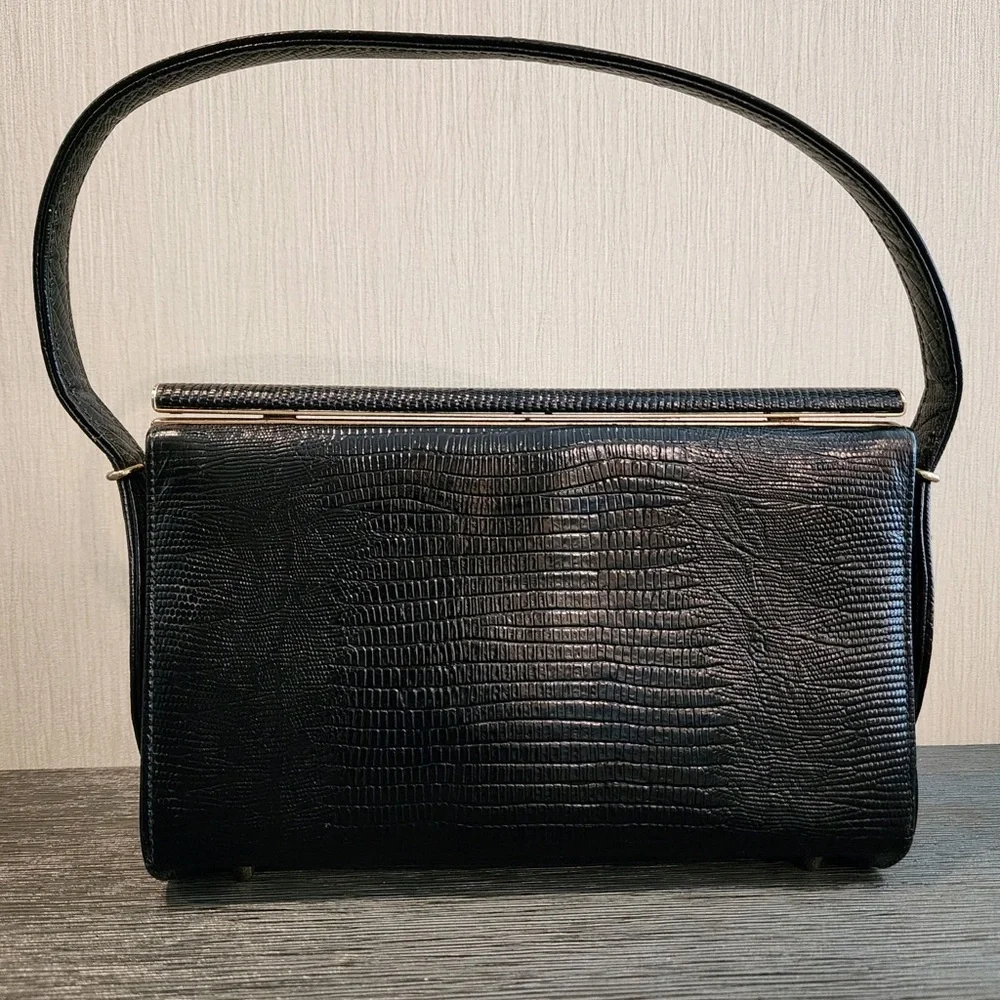 Vintage & Rare Original by Caprice Genuine Embossed Leather Satchel Lux Handbag - Picture 12 of 13
